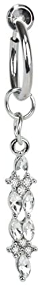 Stfery Bauchnabel Piercing, Bauchpiercing Silber Edelstahl Zirkonia Silber Spica Spica Geschenk für Damen