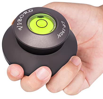 Tertullus Plattenspieler Disc Record Gewicht, LP190h Schallplatten Plattenstabilizer Auflagegewicht,Plattenklemme LP Disc Stabilizer Drehscheibe mit Wasserwaage für LP-Vinyl Plattenspieler