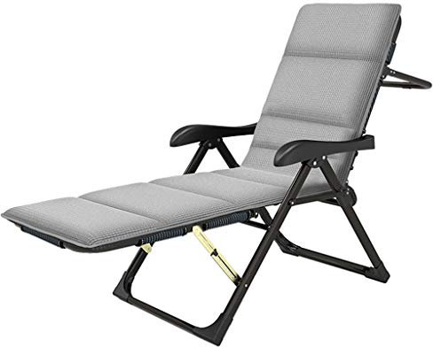 Sunloungers Extra Wide Reclining Garden Chair for Adults Heavy Duty Metal Folding Portable Chair, Deck Chairs, Zero Gravity Chair, Sun Lounger Recliners in Warehouse, Gray Max.150kg