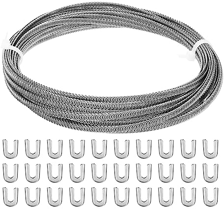 PATIKIL Spiral 304 Stainless Steel Boning, Flat Metal Corset Boning with 30 Steel Boning Tips for Corset Lacing Costume Hoop Skirt Making Supplies, 33 Feet(6mm WIDE)