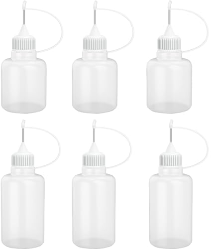 6 Pcs Botella de Plástico Aplicador de Precisión Botella Exprimible Botellas de Plástico para Exprimir, 5ml/10ml
