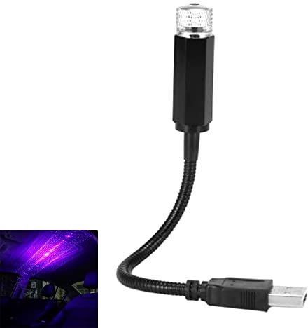 ulafbwur Proyector ambiental techo estrella luz nocturna ajustable romántico compacto azul púrpura efecto estrellado