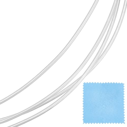 BENECREAT Filo In Argento Sterling Da 0.7 mm 9999, Filo per Gioielli Morbido e Morbido Da 1m orbicolare con Panno per Lucidatura Color Argento per Il Design di Gioielli, Mestiere, Fatto A Mano