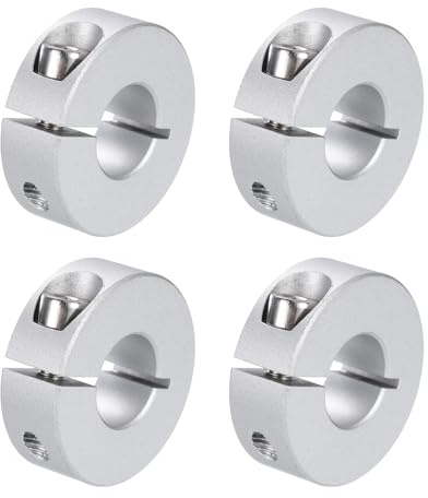 QUARKZMAN 4 Stück Geteilte Stellringe Klemmring 15mm Bohrung 12mm Dicke | für Wellenkragen, Tiefenanschlagringe mit Gewindestift Spaltklemme, Aluminiumlegierung, 35mm Außendurchmesser