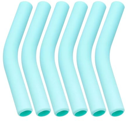 CTDWNT Punte in silicone con cannuccia in metallo, 6 pezzi, 8 mm, riutilizzabili, in gomma di grado alimentare, per bicchieri Stanley, adatte per cannucce di diametro 8-10 mm, colore: verde