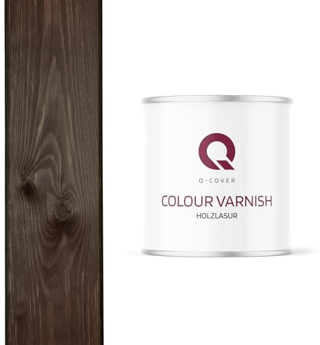 Q-Cover Holzlasur Palisander 2.5L (ca.13m²-1 Anstrich) Satin Holzschutz Holzschutzlasur Lasur Wasserbasierte Innen Außen Lasur Abperleffekt Für Holz