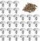 Luabue 30Pcs Chrome Cabinet Knobs 30mm Drawer Door Knob Silver Kitchen Cupboard Knobs Round Mushroom Pull Handles with Screws for Wardrobe Dresser Bathroom Rack Bedroom Furniture