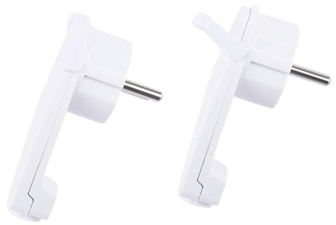 Faeymth 2 Stück Weißer Schuko-Winkelstecker Flach, Schuko-Flachstecker 250 V (16 A), Schuko-Stecker, Schukostecker Flach, Eu-Stecker Ersatzzubehör