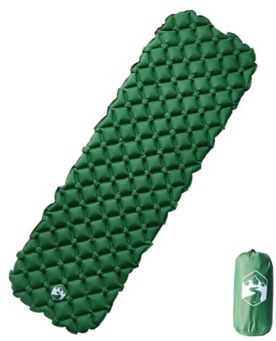 NQJIBUE Outdoor-Freizeit, Camping & Wandern, Isomatte, aufblasbare Camping-Matratze, 1 Person, Grün, 190 x 58 x 6 cm