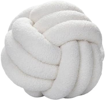 Knotenkissen, Plüsch-Knoten, Ballkissen, 21,8 cm, Heimdekoration, moderne Foto-Requisiten für Büro, Dekoration für Bett, Wohnzimmer, Bodenkissen (weiß)