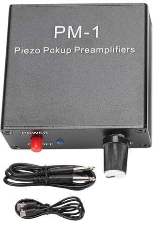 Piezo -Pickup -Vorverstärker, Akustischer Gitarrenvorverstärker, Kompakte Oberflächenhalterung Wiederaufladbare Gitarren -Pickup -Vorverstärker, Geeignet für Streichinstrumente