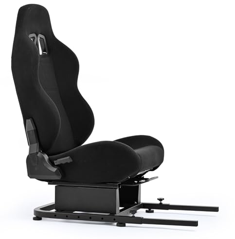 Dardoo Rear Seat Frame Racing Wheel Stand Accessories with Black Seat Sturdy Fit for Steering Wheel Mount Not include Simulated Cockpit