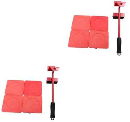 NUOBESTY 2 Ensembles monte-meubles lourds déménageur portable lait en tige mobile de meubles curseur de levage de meubles outil de déménagement de meubles fer à repasser rouge