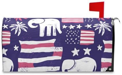 sanluoli Copertura magnetica per cassetta postale in stile scandinavo con bandiera americana Safari per la graziosa copertura della cassetta delle lettere di San Patrizio 45,7 x 52,6 cm Caja de