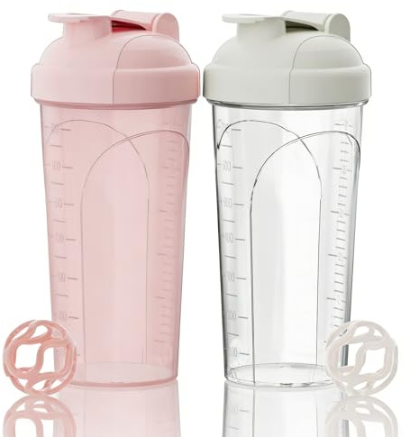PZMLOASN 2 Stück Protein Shaker 800ML | protein bottle Leak-proof, BPA-free | eiweiß shaker mit Tritan Mixball