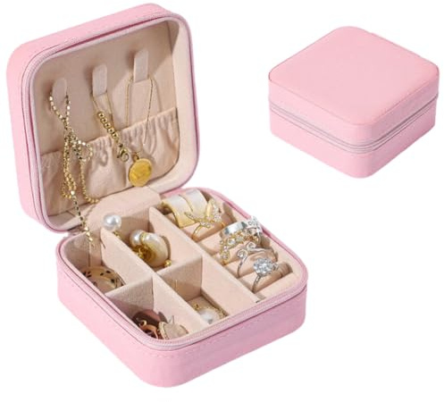 Boîte à bijoux de voyage,1 pièce,Boîte à Bijoux Portable,petite boîte avec du style,Petite pour Femmes,Rangement pour Boucles d'Oreilles Bagues Chaînes