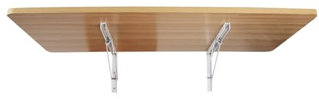 Kompakter faltbarer Wandschreibtisch, wandelbar, wandmontierter Arbeitsplatz für Küche und Bastelstangen, handgefertigter Nähtisch (helles Walnussholz, 60 x 30 cm)