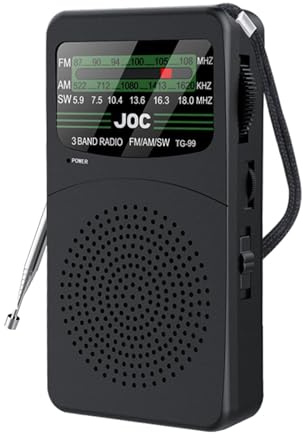ONGNIUU Radio Portable AM/FM, Petite Radio à Piles avec Clip et Cordon/Lampe Torche, Fonction écouteurs, Excellente Qualité Sonore, Mini Radios de Poche pour Courir, Marcher, Voyager, Camper