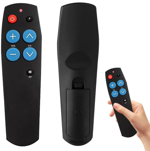 KBIBCK TV-Fernbedienung mit Großen Tasten, Universal Fernbedienung, Einfach zu Bedienen und Einzurichten, Bei Demenz Geeignete Geschenke, Senioren FernbedienungFunktioniert für TV und Kabel IR Geräte