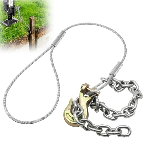 Ecoker T Post Puller Heavy Duty Fence Post Jack Remover Repair Chain Stake Puller Tool Stump Removal