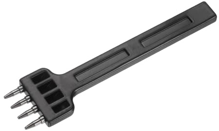QUARKZMAN Punteruolo Per Cucitura Pelle 6mm 4 Punte Acciaio Carbonio Punteruolo Per Forare Pelle Scalpello Per DIY Artigianato Borsette Portafogli Portacarte Portachiavi Cinture Nero