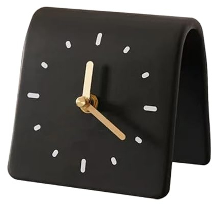 perfk Orologio da Tavolo Moderno, Orologio da Mensola, Orologios Decorativo, Silenzioso, Ornamento da Scrivania, per Cameretta dei Bambini, Ufficio, Piano di Lavoro, Nero