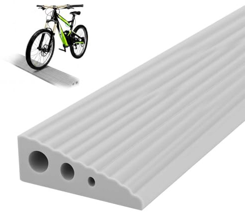 OSDUE Rampa de Umbral de Puerta, 100 x 6,5 x 2,5cm Rampa de Umbral Autoadhesiva Superficie Antideslizante Tira Transición de Puerta de Goma para Sillas de Ruedas Robot Aspirador Cochecito (Gris)
