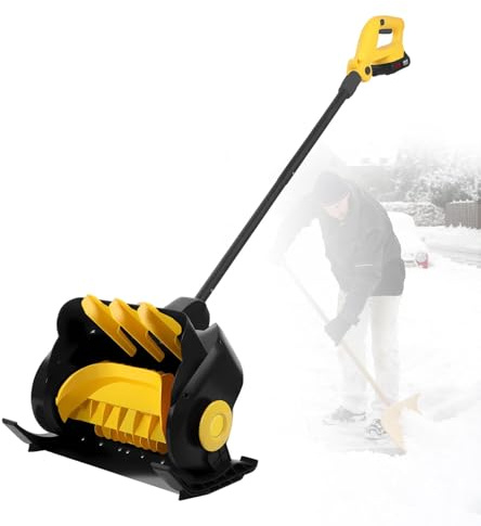 Pala Neve Senza Fili Spazzaneve a Batteria Pala Da Neve Elettrica 21V Leggera E Portatile Mini Soffiatore Neve Da 16 Pollici per Marciapiedi E Cortili(Battery x2)