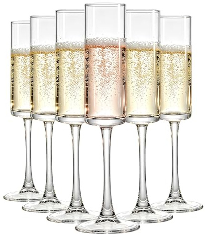 Vixtte Premium-Champagnerflöten, 6er-Set, 155ML Champagnergläser, perfekt für Hochzeiten, Zeremonien, langlebige High-End-Flöte-Gläser