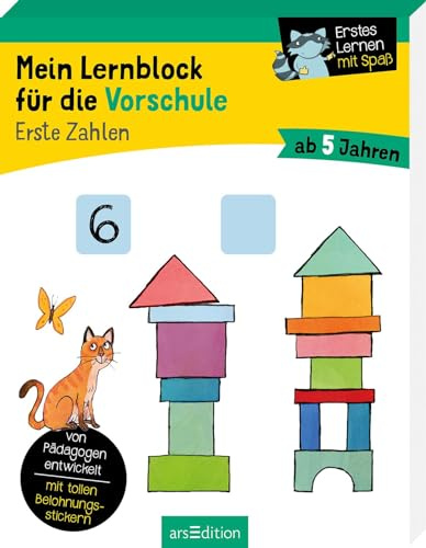 Mein Lernblock für die Vorschule – Erste Zahlen: Übungen und Rätsel als Vorbereitung auf die Vorschule | von Pädagogen entwickelt | mit tollen Belohnungsstickern | ab 3 Jahren