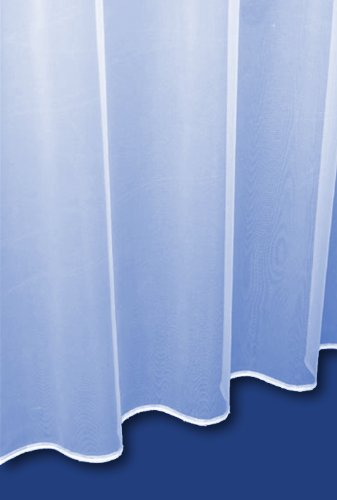 Sue White. Plain Lead Weighted Voile Net Curtain. Multiple Drops. Sold By The Metre (40 Drop (102cm))
