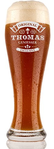 polar-effekt Weizenbierglas 0,5l mit Gravur personalisierte Weizenglas Geschenk-Idee Bierglas Weißbierglas - Mann Geschenke Männer - ideal als Vatertagsgeschenk - für Papa