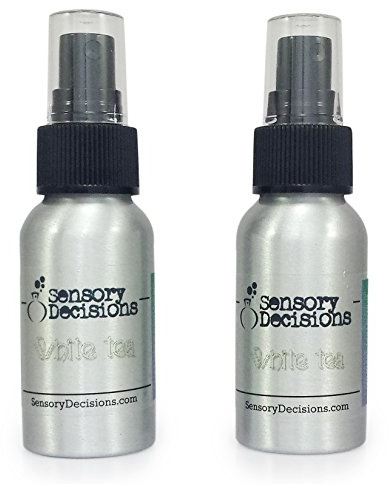 Color blanco té fragancia habitación Spray – blanco té casa aroma, Por decisiones sensorial, metal, Plateado, 2 bottles