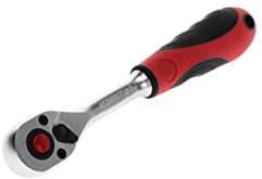 Gedore Red Hebel-Umschaltknarre, 1/4 Zoll | mit ergonomischem 2K-Griff, Druckknopfauslösung, Feinverzahnung, 72 Zähne