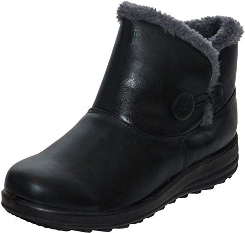 Cushion Walk Womens Ladies Lightweight Fur Lined Girls Warm Casual Comfort Winter Ankle Boots UK Sizes 3-8