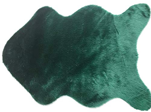 Alfombra de piel de oveja, suave piel de oveja sintética, alfombra de piel sintética, para dormitorio, suelo, sofá, sala de estar, color verde
