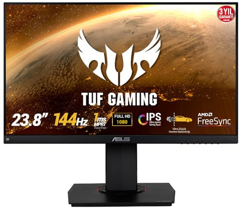 ASUS TUF Gaming VG249Q 23.8” Monitor 144Hz Full HD (1920 x 1080) 1ms IPS ELMB FreeSync Eye Care DisplayPort HDMI D-Sub,Black