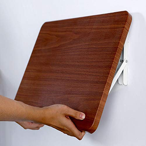 KDDEON Wandklapptisch aus Holz,Multifunktions Computertisch,Schreibtisch,Küchen-Esstisch,Schwimmende Werkbank,Bartisch,Walnussfarbe,mit Edelstahlständer und Zubehör (30x21cm/12x8.3in)