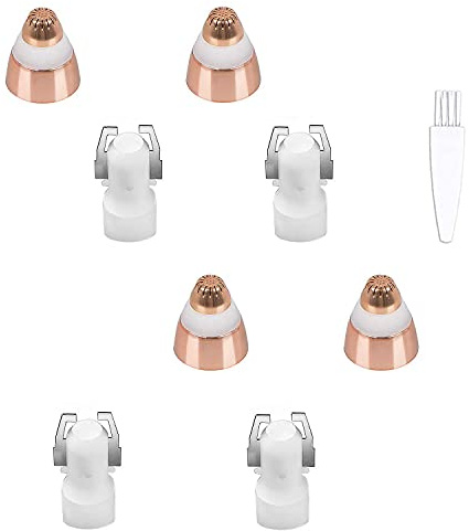 Eyebrow Hair Remover Replacement Heads Compatible with Finishing Touch Flawless Facial Hair Removal Tool for Women Smooth Finishing, with Cleaning Brush, Rose Gold (4 Pcs)