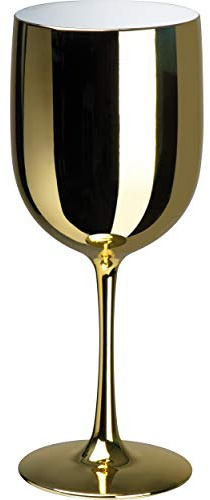 noTrash2003 4er Set Trinkkelch aus Kunststoff für Sekt, Wein und Champagner od. Longdrinks in versch. Farbkombinationen für Events und Feiern (Gold)