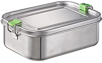 APS Portapranzo in acciaio inox resistente di alta qualità da 1100 ml con divisore/contenitore per alimenti a prova di perdite, scatola bento per bambini, tempo libero e adulti, portapranzo medio