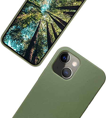 eplanita Bio iPhone 13 Mini Hülle, Pflanzenfaser, Fallschutz Cover, Langlebig und Nachhaltig (Khaki, iPhone 13 Mini)