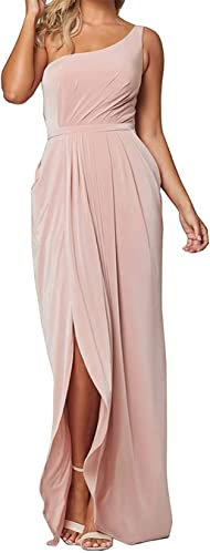 Robes de demoiselle d'honneur de mariage pour juniors avec fente, rose poudré, 48