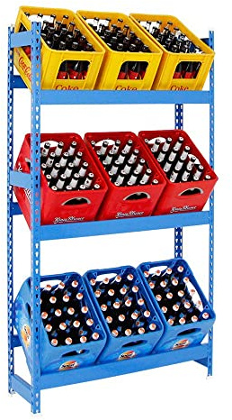 PROREGAL Getränkekistenregal Camel blau für 9 Kisten, HxBxT 180x100x30cm Getränkeregal, Kistenregal, Kastenregal, Getränkekistenständer