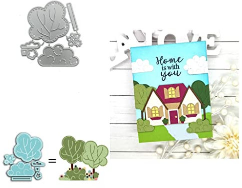 Sredwtk Baum Stanzschablonen Cutting Dies Prägeschablonen Stanzformen Schablonen Für Scrapbooking, Fotopapier 3D Karten Handwerk Prägen DIY Herstellung Geschenk