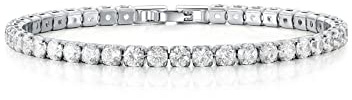 Pulsera Tenis Mujer, Pulseras Oro Plata Zirconia Cristal, Pulseras Tenis Mujer, Pulseras con Zirconia Mujer Niñas