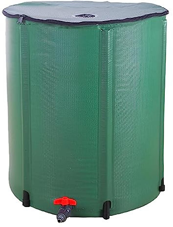 JPSDOWS Barile della Pioggia Pieghevole,Raccoglitore di Pioggia per barili d'Acqua di Grande capacità - Sistema di Raccolta della Pioggia Pieghevole Include Rubinetto del Filtro e Kit