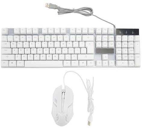 ciciglow Wired Keyboard and Mouse Combo, 104 Keys Keyboard with RGB Backlit USB Wired Connection Keyboard Mouse Set 1200 DPI, for Home Gaming Office