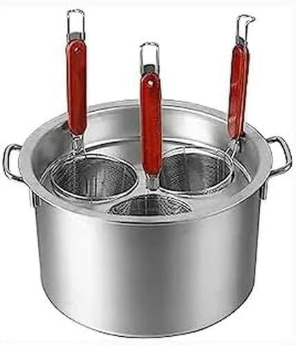 Pentole, Set Cuoci Pasta Commerciale, Pentole per Cottura della Pasta (3/4/5 Fori) con Divisore E Colino Scolapasta, Pentola in Acciaio Inossidabile, 3 Fori