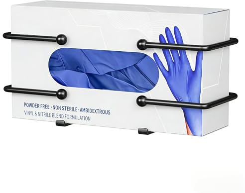 niffgaff Glove Box Dispenser Wall Mount - Black Holder for Disposable & Tissue Box, Organizer Lab, Kitchen, Medical on